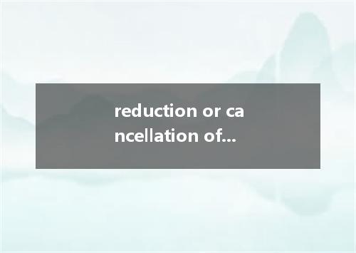 reduction or cancellation of debts是什么意思