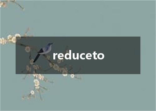 reduceto是什么意思