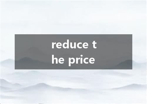 reduce the price是什么意思