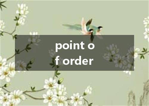 point of order是什么意思