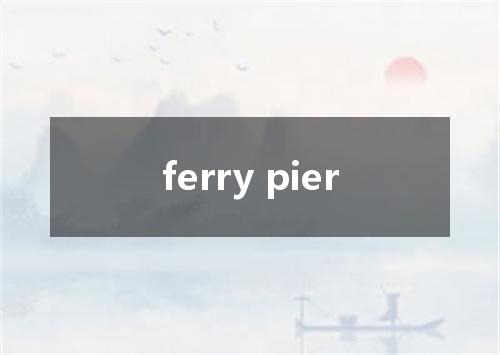 ferry pier是什么意思