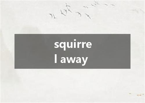 squirrel away是什么意思