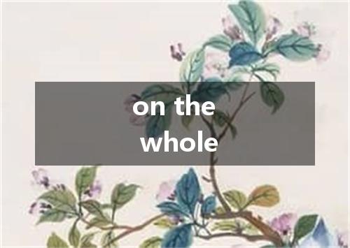 on the whole是什么意思