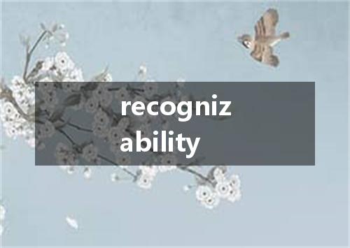 recognizability是什么意思