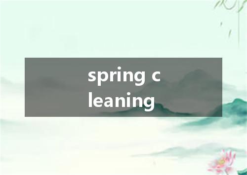 spring cleaning是什么意思