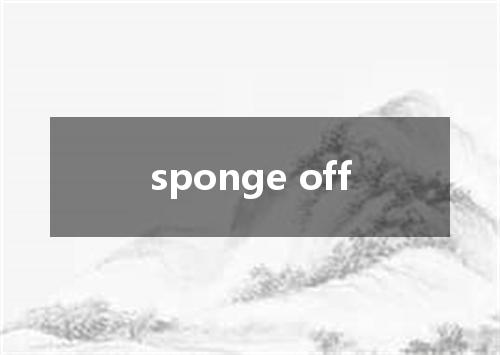 sponge off是什么意思