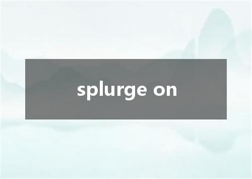 splurge on是什么意思