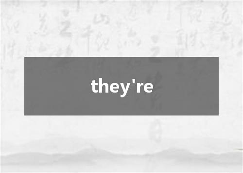 they're是什么意思
