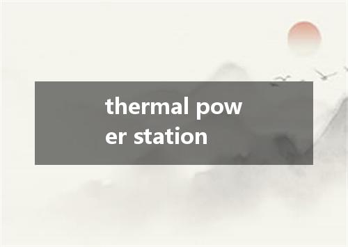 thermal power station是什么意思