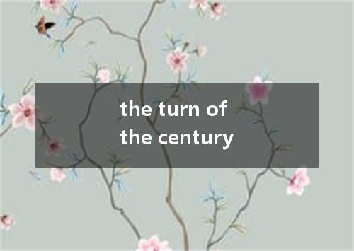 the turn of the century是什么意思