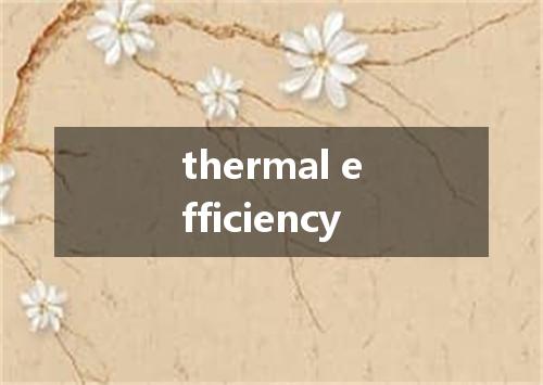 thermal efficiency是什么意思