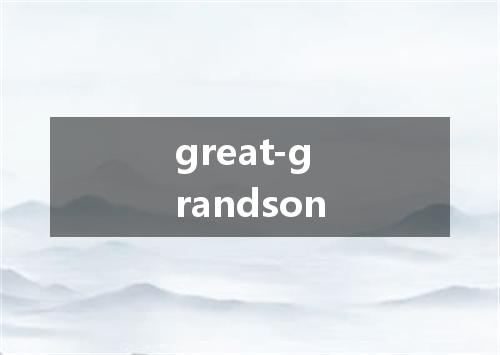 great-grandson是什么意思