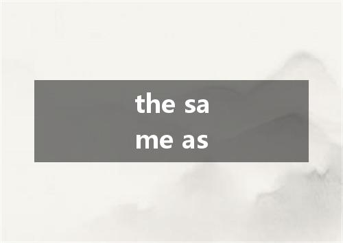 the same as是什么意思