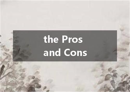 the Pros and Cons是什么意思