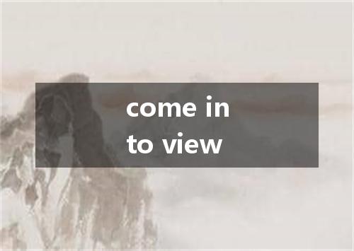 come into view是什么意思