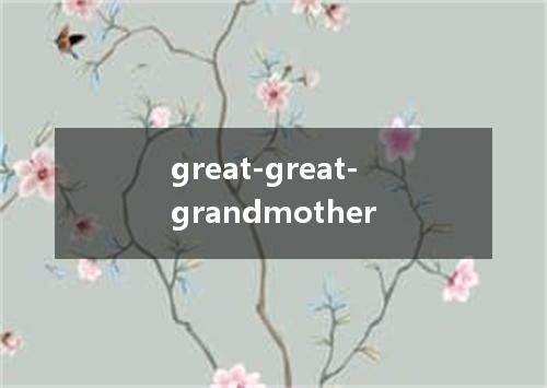 great-great-grandmother是什么意思