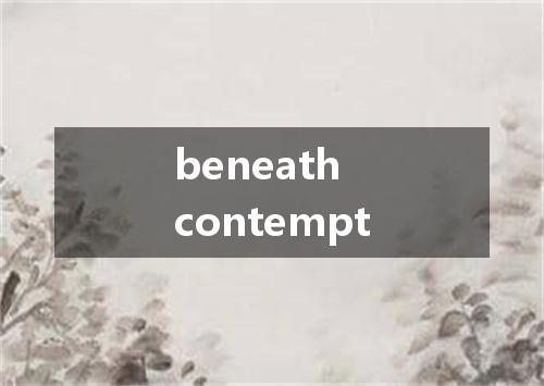 beneath contempt是什么意思
