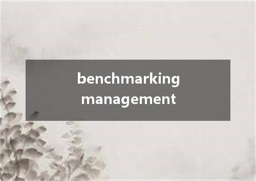 benchmarking management是什么意思