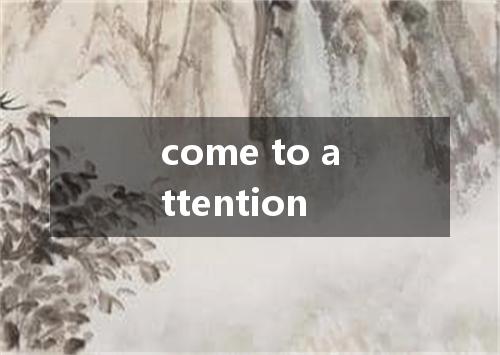 come to attention是什么意思