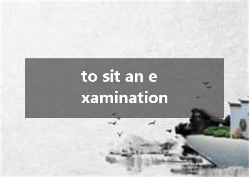to sit an examination是什么意思