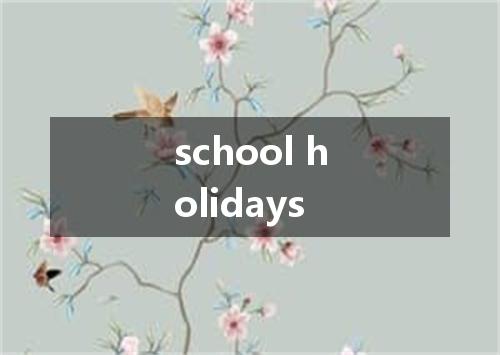 school holidays是什么意思