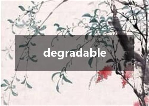 degradable是什么意思