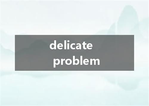 delicate problem是什么意思