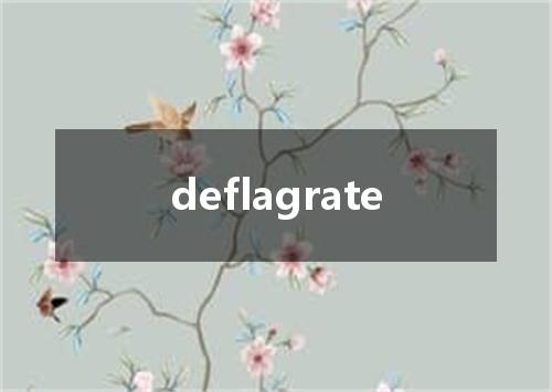 deflagrate是什么意思