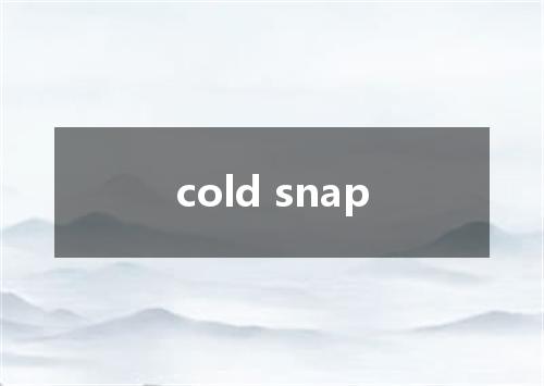cold snap是什么意思