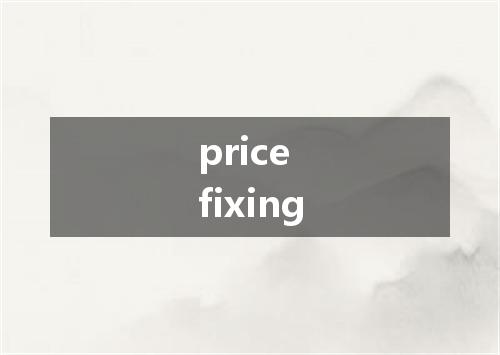 price fixing是什么意思
