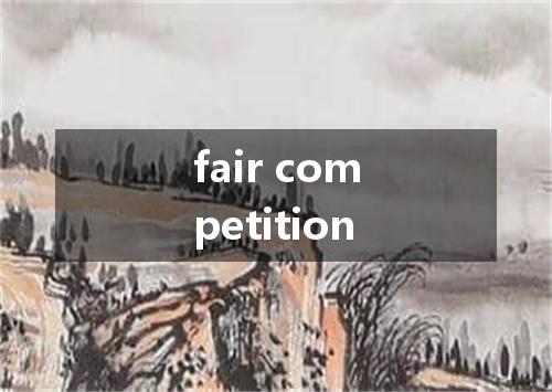fair competition是什么意思