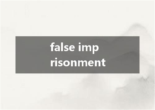 false imprisonment是什么意思