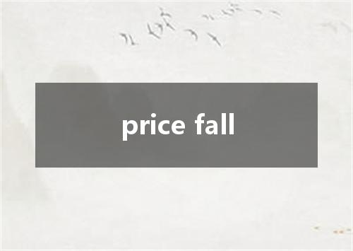price fall是什么意思