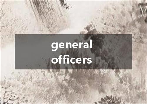 general officers是什么意思