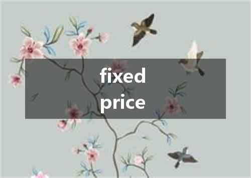fixed price是什么意思