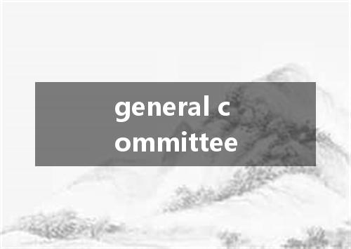 general committee是什么意思
