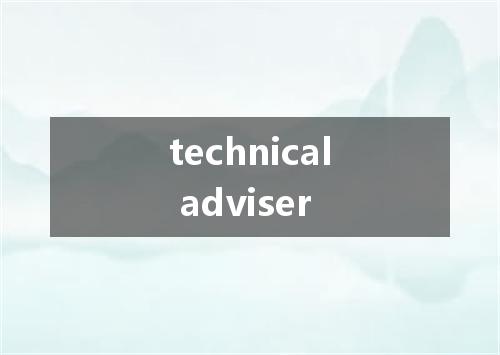 technical adviser是什么意思