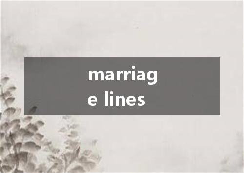 marriage lines是什么意思