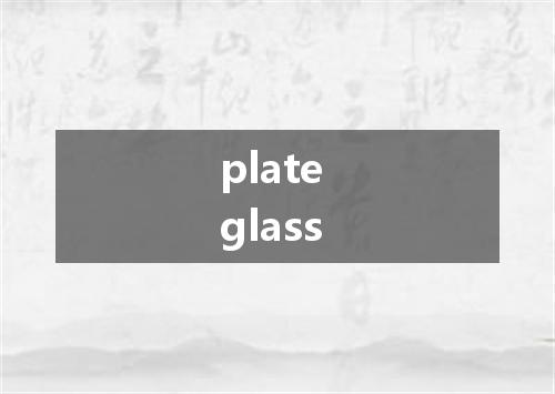 plate glass是什么意思