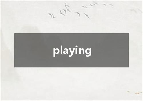playing是什么意思
