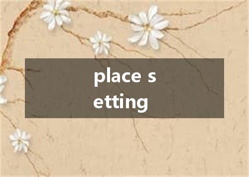 place setting是什么意思