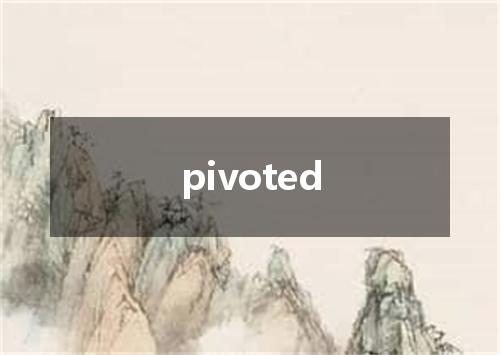 pivoted是什么意思