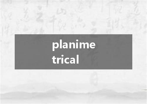 planimetrical是什么意思
