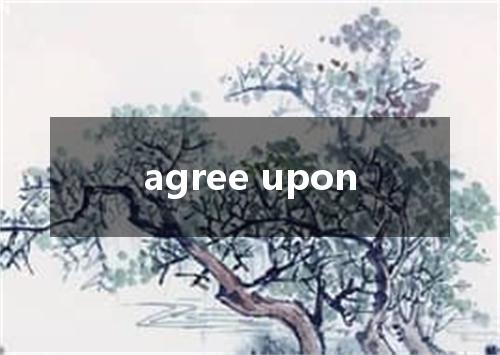 agree upon是什么意思