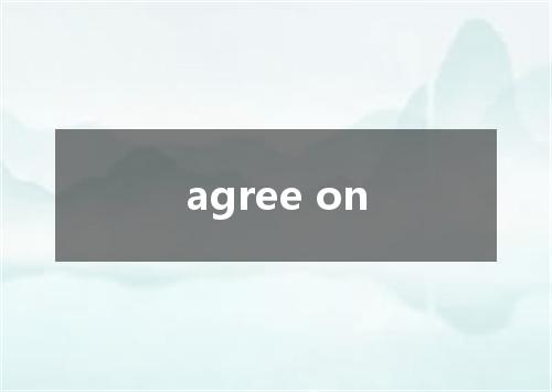 agree on是什么意思