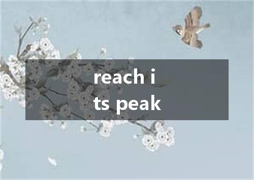 reach its peak是什么意思