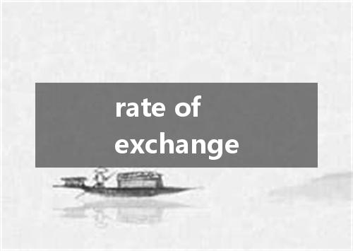 rate of exchange是什么意思