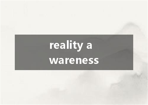 reality awareness是什么意思