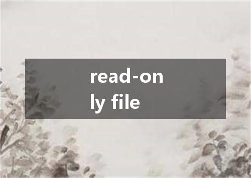 read-only file是什么意思