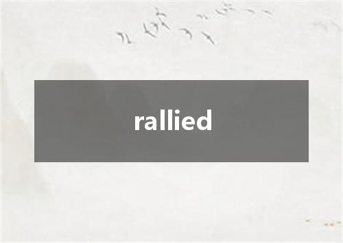 rallied是什么意思